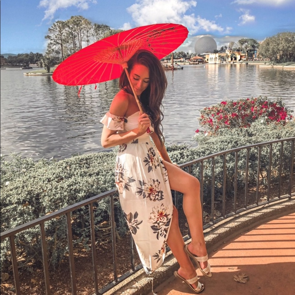 NWT cream floral dress
